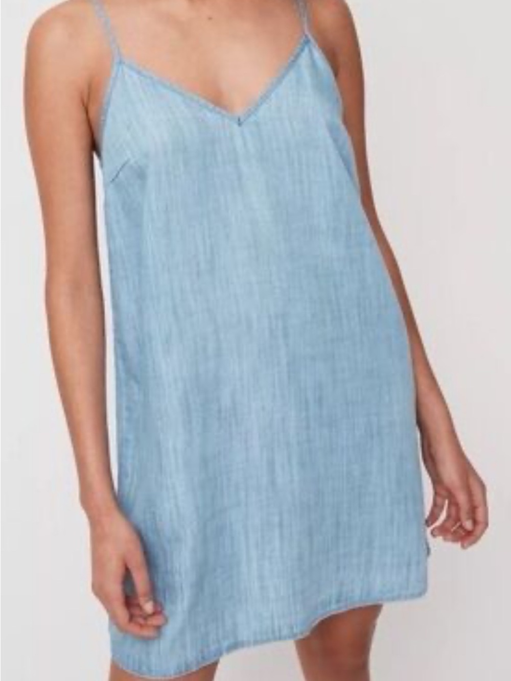 TNA Light Blue Chambray denim Slip Dress